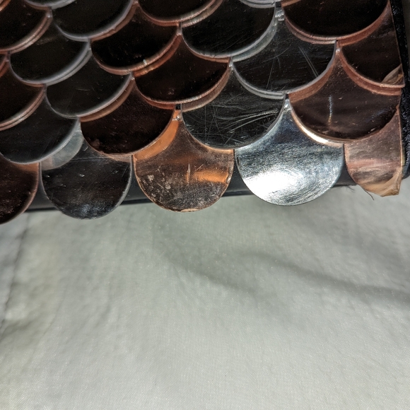 Kate Spade Owl Leather Shoulder Bag Black Gold Copper Silver Feathers GUC RARE - Picture 10 of 15